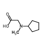 structure of CAS# 959240-36-9, N-Cyclopentyl-N-methylglycine;(Cyclopentyl-methyl-amino)-acetic acid;(Cyclopentyl-methyl-amino)-aceticacid;2-(cyclopentyl(methyl)amino)acetic acid