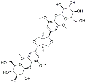 structure of CAS# 96038-87-8, Eleutheroside E;(2S,3R,4S,5S,6R)-2-[4-[4-[3,5-Dimethoxy-4-[(2S,3R,4S,5S,6R)-3,4,5-Trihydroxy-6-(Hydroxymethyl)Tetrahydropyran-2-Yl]Oxy-Phenyl]-1,3,3A,4,6,6A-Hexahydrofuro[4,3-C]Furan-1-Yl]-2,6-Dimethoxy-Phenoxy]-6-(Hydroxymethyl)Tetrahydropyran-3,4,5-Triol;(2S,3R,4S,5S,6