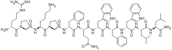 结构式 CAS# 96736-12-8, D-精氨酰-L-脯氨酰-L-赖氨酰-L-脯氨酰-D-苯丙氨酰-L-谷氨酰胺酰-D-色氨酰-L-苯丙氨酰-D-色氨酰-L-亮氨酰-L-亮氨酰胺