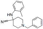 structure of CAS# 972-17-8, 1-Benzyl-4-(o-toluidino)piperidine-4-carbonitrile;4-[(2-Methylphenyl)Amino]-1-(Phenylmethyl)-4-Piperidinecarbonitrile;1-(Benzyl)-4-[(2-Methylphenyl)Amino]Isonipecotonitrile;1-Benzyl-4-(O-Toluidino)Piperidine-4-Carbonitrile