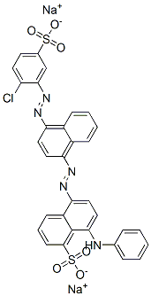 CAS 登录号：97889-95-7， 8-苯胺基-5-[[4-[(2-氯-5-磺酸基苯基)偶氮]萘基]偶氮]萘-1-磺酸二钠