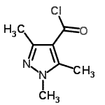 结构式 CAS# 98298-63-6, 1,3,5-三甲基-1H-吡唑-4-甲酰氯