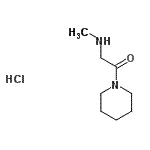 structure of CAS# 98998-32-4, 2-methylamino-1-(1-piperidyl)ethanone hydrochloride;2-(Methylamino)-1-(1-piperidinyl)-1-ethanone hydrochloride;2-(Methylamino)-1-(piperidin-1-yl)ethan-1-one hydrochloride;2-(methylamino)-1-(piperidin-1-yl)ethanone hydrochloride