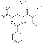 structure of CAS# 99247-33-3, Proglumide, Sodium Salt;Sodium 4-Benzamido-5-(Dipropylamino)-5-Oxo-Pentanoate;Sodium 4-Benzamido-5-(Dipropylamino)-5-Keto-Valerate;Mls000069382