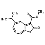 structure of CAS# 99909-62-3, Methyl 5-isopropyl-2-oxo-2H-cyclohepta[b]furan-3-carboxylate;5-Isopropyl-3-(methoxycarbonyl)-2H-cyclohepta[b]furan-2-one