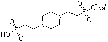 structure of CAS# 10010-67-0, Sodium hydrogen piperazine-1,4-diethanesulphonate;Piperazine-N,N'-bis-(2-ethanesulphonic acid) monosodium salt