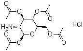 结构式 CAS# 10034-20-5, 1,3,4,6-四-O-乙酰基-beta-D-葡萄糖胺盐酸盐