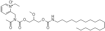 structure of CAS# 100488-87-7, CV 6209;2-(2-Acetyl-6-methoxy-3,9-dioxo-4,8-dioxa-2,10-diazaoctacos-1-yl)-1-ethylpyridinium chloride
