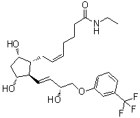 结构式 CAS# 1005193-64-5, (5Z)-7-[(1R,2R,3R,5S)-3,5-二羟基-2-[(1E,3R)-3-羟基-4-[3-(三氟甲基)苯氧基]-1-丁烯-1-基]环戊基]-N-乙基-5-庚烯酰胺