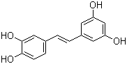 结构式 CAS# 10083-24-6, 白皮杉醇; 比杉特醇; 3,4,3',5'-四羟基-反式-二苯乙烯