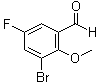 structure of CAS# 1009093-60-0, 3-Bromo-5-fluoro-2-methoxybenzaldehyde