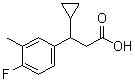 结构式 CAS# 1017330-08-3, beta-环丙基-4-氟-3-甲基苯丙酸