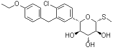 structure of CAS# 1018899-04-1, Sotagliflozin;LP 802034; LX 4211; (5S)-Methyl 5-C-[4-chloro-3-[(4-ethoxyphenyl)methyl]phenyl]-1-thio-beta-L-xylopyranoside