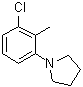 结构式 CAS# 1020253-09-1, 1-(3-氯-2-甲基苯基)吡咯烷