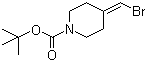 结构式 CAS# 1020329-80-9, 1-N-叔丁氧羰基-4-(溴亚甲基)哌啶