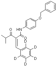 4-甲基-3-氧代-N-[4-(苄氧基)苯基]-2-(苯基-2,3,4,5,6-d<sub>5</sub>-亚甲基)戊酰胺分子结构 (CAS 1020719-20-3)