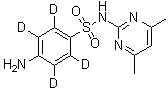 4-氨基-N-(4,6-二甲基-2-嘧啶基)苯磺酰胺-2,3,5,6-d<sub>4</sub>分子结构 (CAS 1020719-82-7)