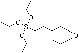 结构式 CAS# 10217-34-2, 2-(3,4-环氧环己烷基)乙基三乙氧基硅烷; 三乙氧基[2-(7-氧杂二环[4.1.0]庚-3-基)乙基]硅烷