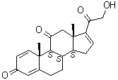 21-羟基孕甾-1,4,16-三烯-3,11,20-三酮分子结构 (CAS 102447-86-9)