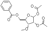 structure of CAS# 10300-21-7, 3-O-Methyl-D-ribofuranose 1,2-diacetate 5-benzoate
