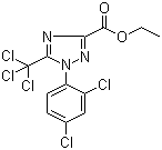 structure of CAS# 103112-35-2, Fenchlorazol-ethyl;1-(2,4-Dichlorophenyl)-5-(trichloromethyl)-1H-1,2,4-triazole-3-carboxylic acid ethyl ester
