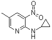 structure of CAS# 1033202-65-1, N-Cyclopropyl-5-methyl-3-nitro-2-pyridinamine