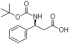 结构式 CAS# 103365-47-5, (S)-Boc-beta-苯丙氨酸; Boc-(S)-3-氨基-3-苯基丙酸; (S)-N-叔丁氧羰基-3-氨基-3-苯基丙酸