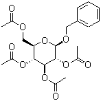 结构式 CAS# 10343-13-2, 苯甲基 beta-D-吡喃葡萄糖苷 2,3,4,6-四乙酸酯