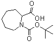 structure of CAS# 1034708-26-3, Hexahydro-1H-azepine-1,2-dicarboxylic acid 1-(1,1-dimethylethyl) ester
