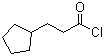 structure of CAS# 104-97-2, Cyclopentylpropionyl chloride ;3-Cyclopentylpropionyl chloride