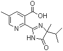 结构式 CAS# 104098-48-8, 甲基咪草烟; 甲咪唑烟酸; (RS)-2-(4-异丙基-4-甲基-5-氧-2-咪唑啉-2-基)-5-甲基烟酸