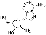 structure of CAS# 10414-81-0, 2'-Amino-2'-deoxyadenosine;(2R,3S,4R,5R)-4-Amino-5-(6-aminopurin-9-yl)-2-(hydroxymethyl)oxolan-3-ol