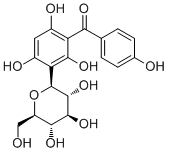 结构式 CAS# 104669-02-5, 鸢尾酚酮 3-C-beta-D-吡喃葡萄糖苷