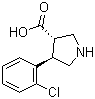 结构式 CAS# 1047651-79-5, (3S,4R)-4-(2-氯苯基)吡咯烷-3-羧酸