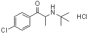 structure of CAS# 1049718-72-0, 1-(4-Chlorophenyl)-2-[(1,1-dimethylethyl)amino]-1-propanone hydrochloride (1:1)