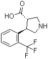 结构式 CAS# 1049978-59-7, (3S,4R)-4-(2-(三氟甲基)苯基)吡咯烷-3-羧酸