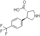 structure of CAS# 1049978-66-6, (3S,4R)-4-(4-(Trifluoromethyl)phenyl)pyrrolidine-3-carboxylic acid