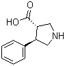 结构式 CAS# 1049984-33-9, (3S,4R)-4-苯基吡咯烷-3-羧酸