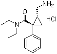structure of CAS# 105310-47-2, (E)-2-(Aminomethyl)-N,N-diethyl-1-phenylcyclopropanecarboxamide hydrochloride
