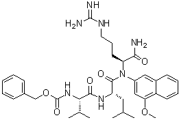 N-[(苯基甲氧基)羰基]-L-缬氨酰-L-亮氨酰-N-(4-甲氧基-2-萘基)-L-精氨酰胺分子结构 (CAS 105317-35-9)