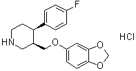 structure of CAS# 105813-04-5, cis-(-)-3-[(1,3-Benzodioxol-5-yloxy)methyl]-4-(4-fluorophenyl)piperidine hydrochloride