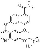structure of CAS# 1058137-23-7, 6-[[7-[(1-Aminocyclopropyl)methoxy]-6-methoxy-4-quinolinyl]oxy]-N-methyl-1-naphthalenecarboxamide
