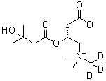 结构式 CAS# 1058636-00-2, (2R)-3-羧基-2-(3-羟基-3-甲基-1-氧代丁氧基)-N,N-二甲基-N-(三氘甲基)-1-丙铵内盐