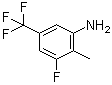 structure of CAS# 1065073-89-3, 3-Fluoro-2-methyl-5-(trifluoromethyl)benzenamine
