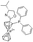 structure of CAS# 1065474-88-5, (2S)-1-[(4R)-4,5-Dihydro-4-(1-methylethyl)-2-oxazolyl]-2-(diphenylphosphino)ferrocene;(2Rp)-1-[(4R)-4,5-Dihydro-4-(1-methylethyl)-2-oxazolyl]-2-(diphenylphosphino)ferrocene