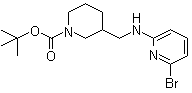structure of CAS# 1065484-38-9, 3-[[(6-Bromo-2-pyridinyl)amino]methyl]-1-piperidinecarboxylic acid tert-butyl ester