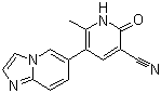 structure of CAS# 106730-54-5, Olprinone;1,2-Dihydro-5-imidazo(1,2-alpha)pyridin-6-yl-6-methyl-2-oxonicotinonitrile; 5-(1,7-Diazabicyclo[4.3.0]nona-2,4,6,8-tetraen-3-yl)-6-methyl-2-oxo-1H-pyridine-3-carbonitrile