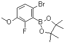 structure of CAS# 1070871-08-7, 2-(6-Bromo-2-fluoro-3-methoxyphenyl)-4,4,5,5-tetramethyl-1,3,2-dioxaborolane