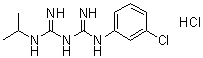 structure of CAS# 1071546-52-5, N-(3-Chlorophenyl)-N'-(1-methylethyl)imidodicarbonimidic diamide hydrochloride (1:1)