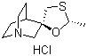 structure of CAS# 107220-28-0, Cevimeline hydrochloride;Saligren; cis-2-Methylspiro[1,3-oxathiolane-5,3'-quinuclidine] hydrochloride; AF 102B;  Cevimeline hydrochloride;  Evoxac;  FKS 508;  SND 5008;  SNI 2011;  SNK 508; (2'R,3R)-rel-2'-Methyl- spiro[1-azabicyclo[2.2.2]octane-3,5'-[1,3]oxathiolane] hydrochloride